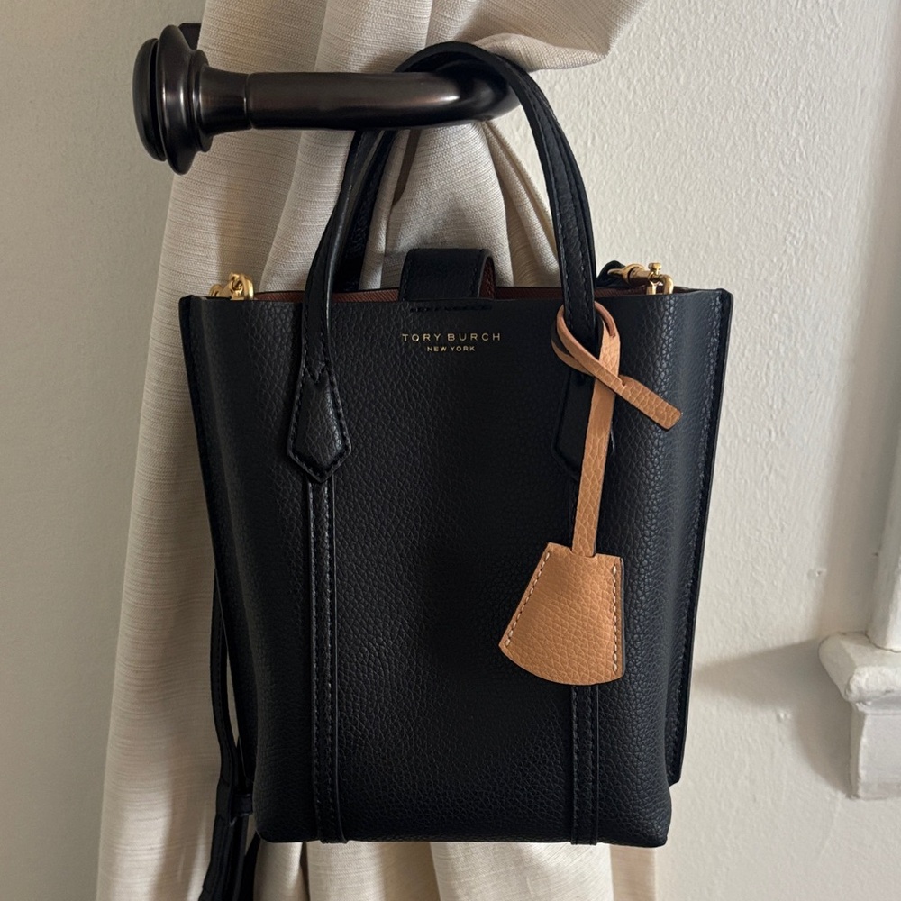 Tory Burch Black Mini Bag with Tan Accent